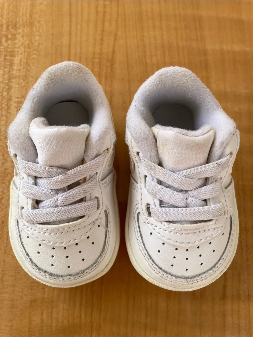 Nike White Baby Leather Walker Sneakers Size 1C